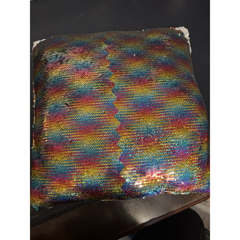 Reversible Sequins‎ Throw Pillow 16" x 16" Home Essentials